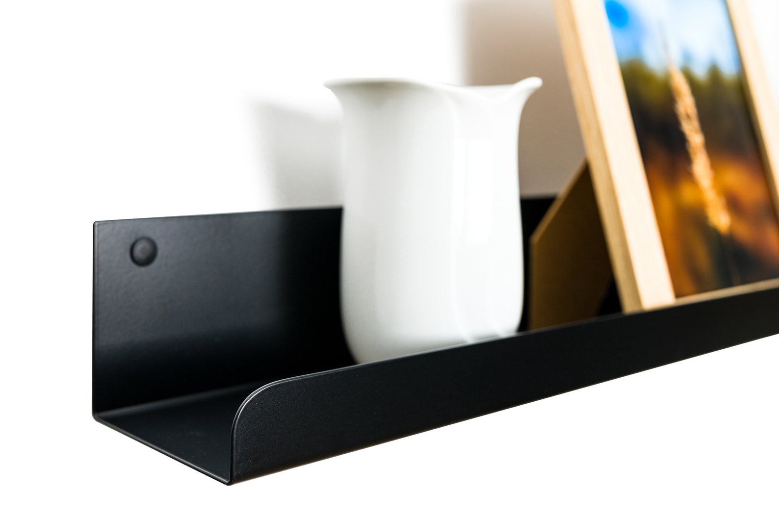 Black Picture Ledge Metal Floating Shelf or Picture Shelf. Etsy