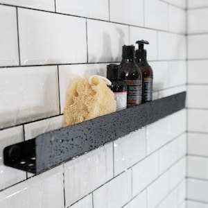 Estante de ducha negro mate, elegante estante de ducha de 30 cm, 50 cm y 70 cm, estante de ducha blanco, alternativa a organizador de ducha, metal mate, estante de baño imagen 6