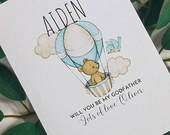 Will you be my Godparents, Godmother Godfather. Postable Invitation, Christening for any gender, Basptism, naming ceremony, guardian