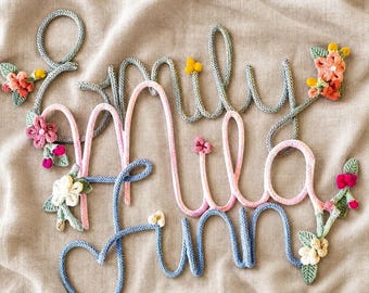 Wire Name Sign, personalised for bedroom or Nursery wall , for Decor