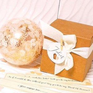 Bridesmaid proposal will you be my balloon pop me, Maid of Honour, Godmother, flower girl, best man,, usher, birthday, Christening ,