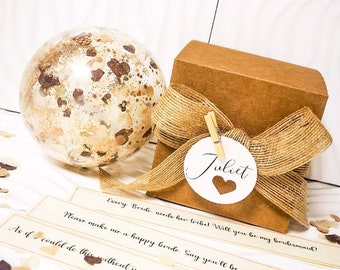 Bridesmaid Proposal Balloon: Confetti Filled 'Pop Me' Gift Box