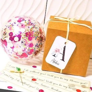 Globo de regalo para pedirle a la dama de honor que se vaya: Caja con mensaje secreto. ¡Explótame!