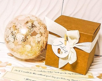 Bridesmaid Proposal Balloon: Secret Message Confetti Gift Box