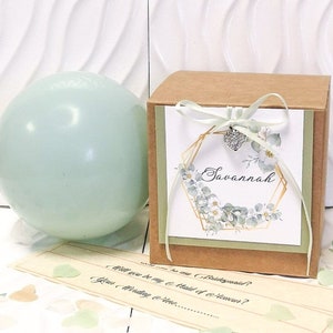 Will you be my bridesmaid proposal balloon pop me Balloon in a box. Flower girl, maid of honor, page boy, ring bearer, usher,