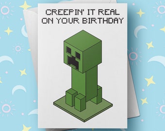 minecraft birthday cards etsy ireland