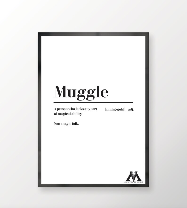 Muggle Definition Print Harry Potter Inspired Wall Art / Etsy