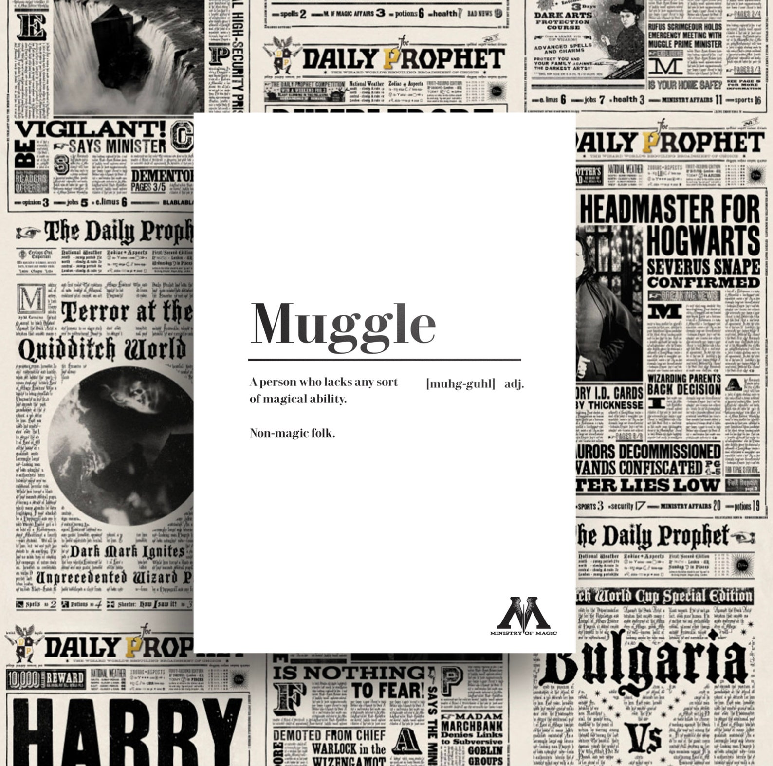 Muggle Definition Print Harry Potter Inspired Wall Art / Etsy