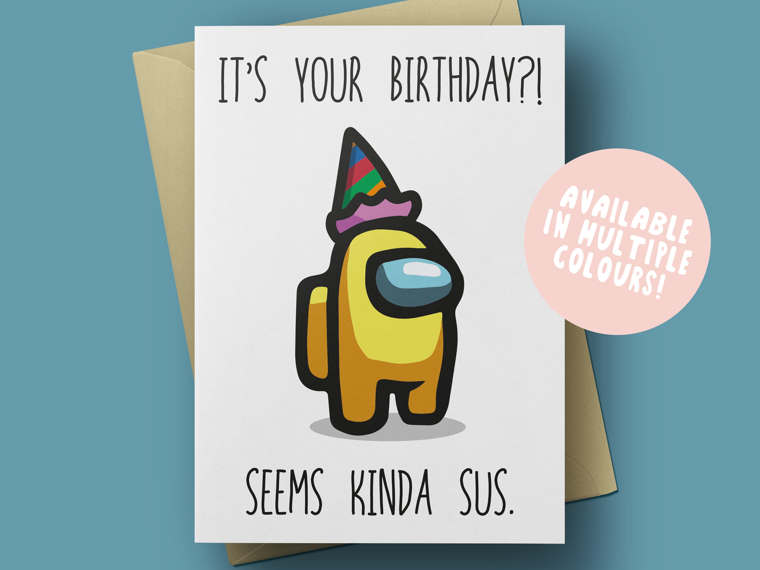 Among Us Birthday Card - Customisable Among Us Inspired Card, Persona…