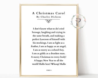Printable 8X10 A Christmas Carol Page Quote Charles Dickens Christmas Wall Art Holiday Decor Instant Digital Download