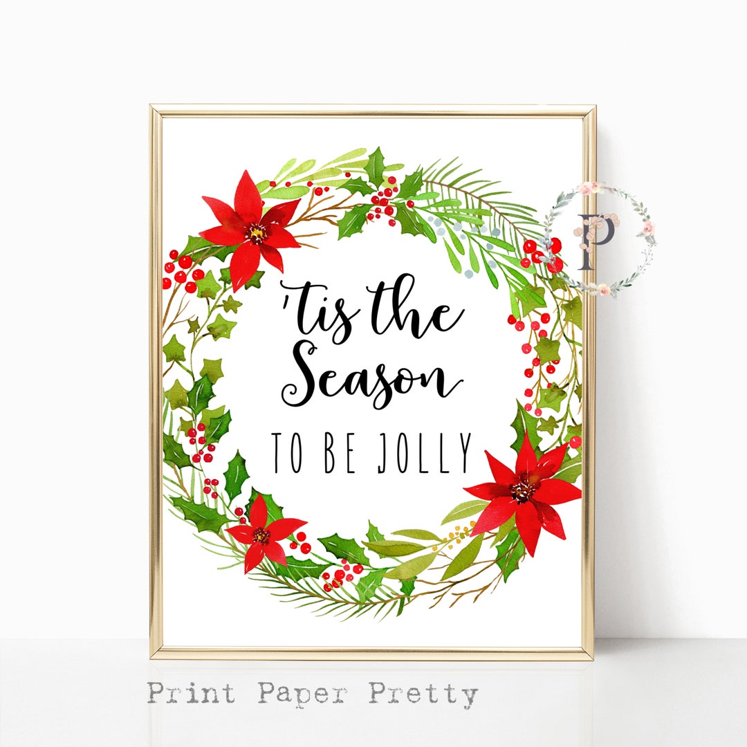 Printable 8X10 Christmas Wall Art Print tis the Season - Etsy