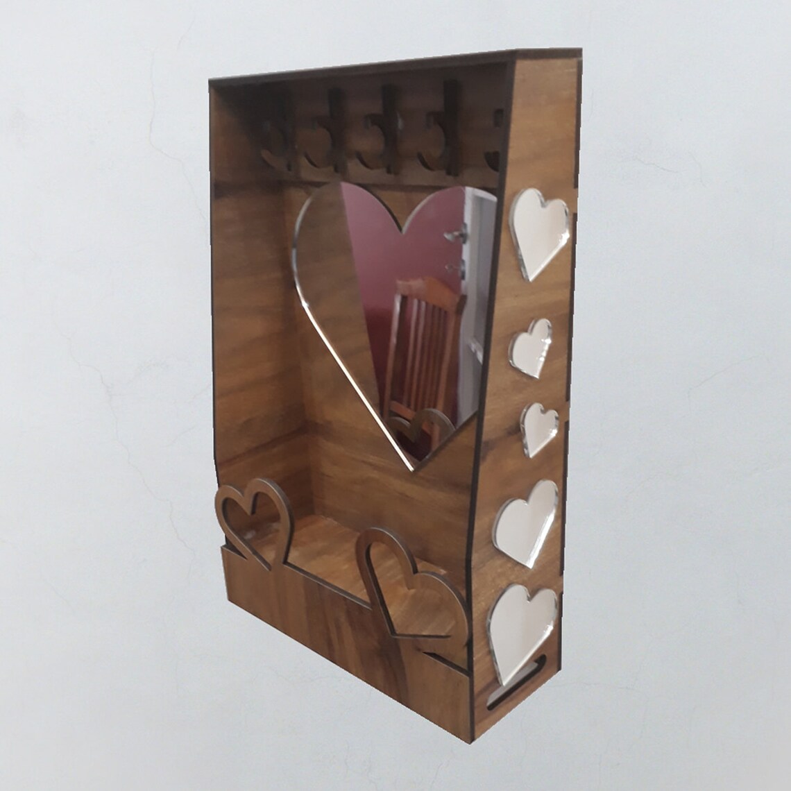 Espejo de entrada con ganchos Espejo Madera Espejo Espejo | Etsy