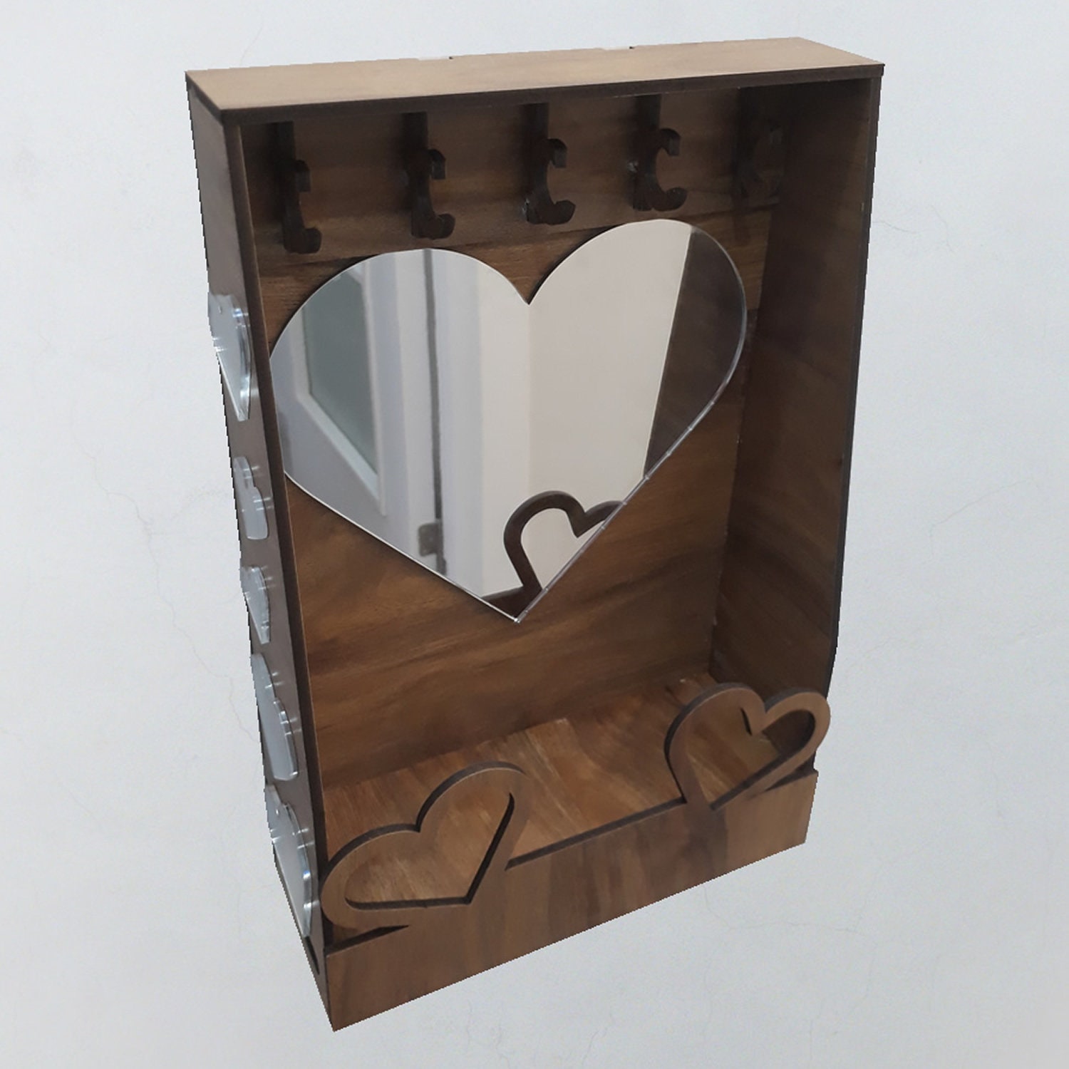 Espejo de entrada con ganchos Espejo Madera Espejo Espejo | Etsy