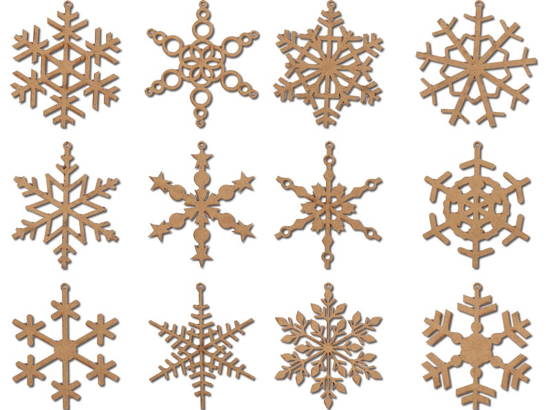 Snowflake panel pattern new year wooden laser cut CNC File | Etsy