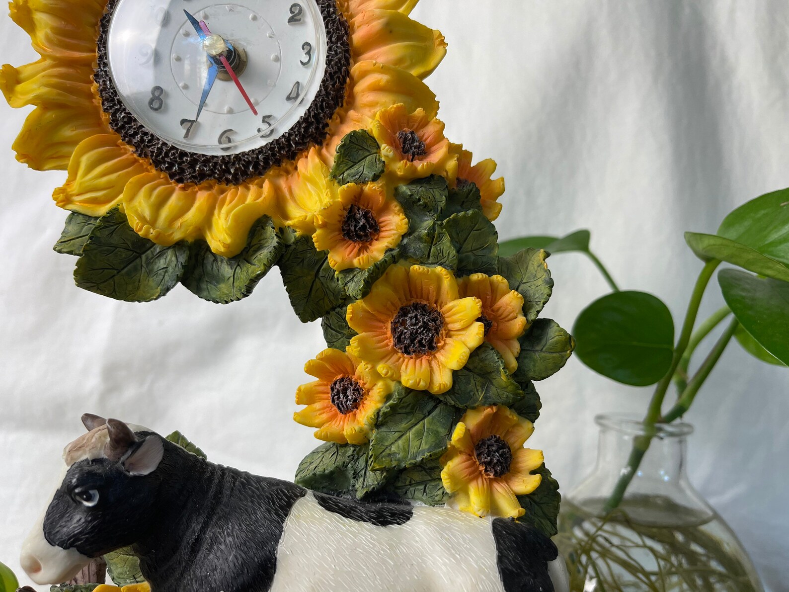 Vintage Sunflower Clock Vintage Cow Clock Farm Clock Etsy