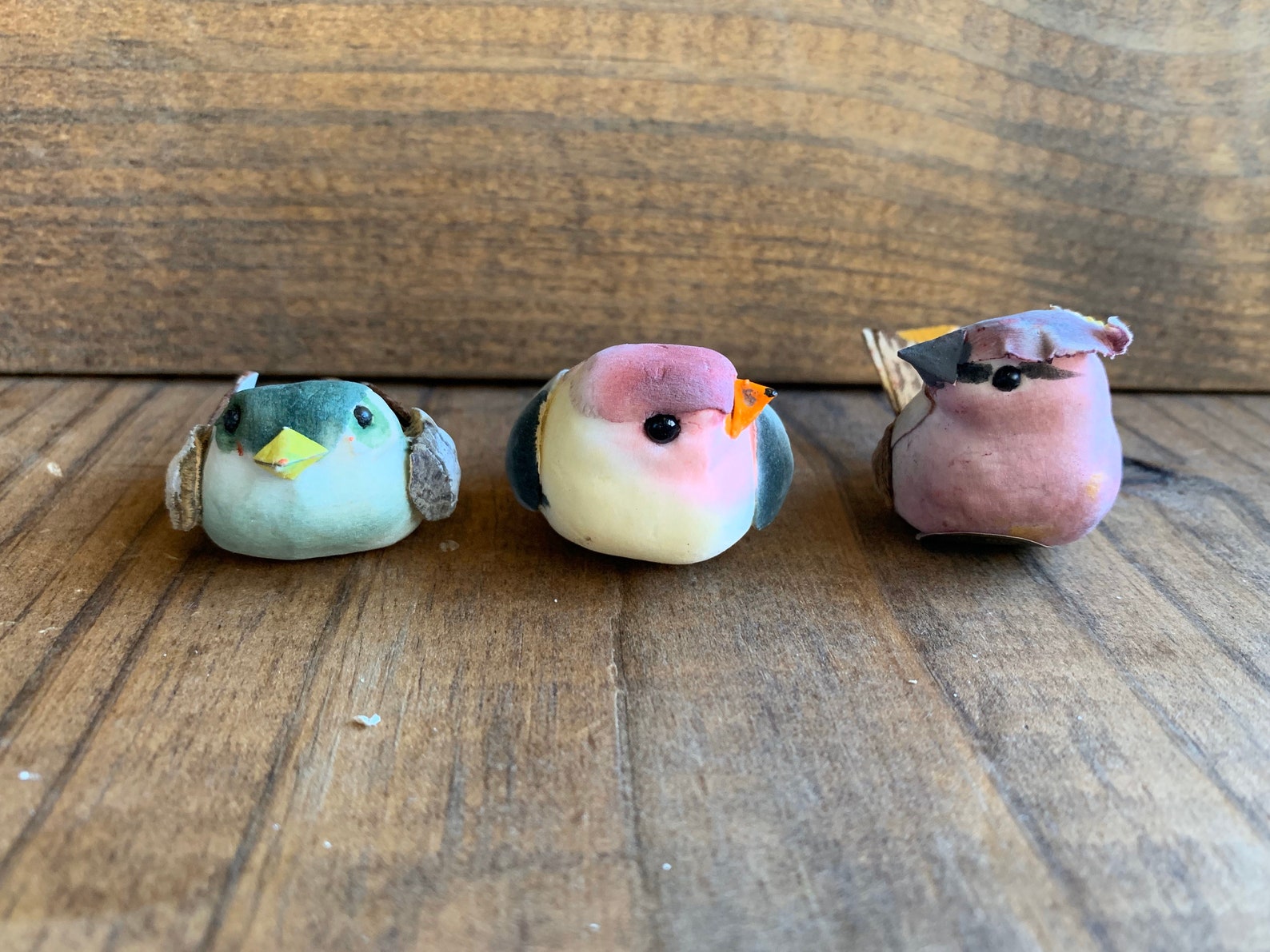 Bird Figurines Miniature Lifelike Bird Figurines Set of 3 Etsy