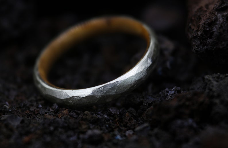 Hand Faceted Sterling Silver /& Olive Wood wood inlay wedding band ring Sicilian