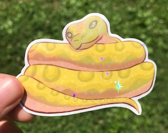 Yellow Snake Friend Sticker