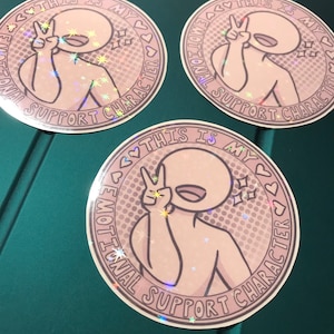 Adesivo de personagem de apoio emocional