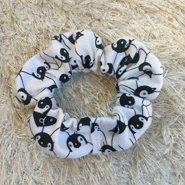 Penguin Scrunchie- Penguin Flannel Scrunchie- Penguin Scrunchy