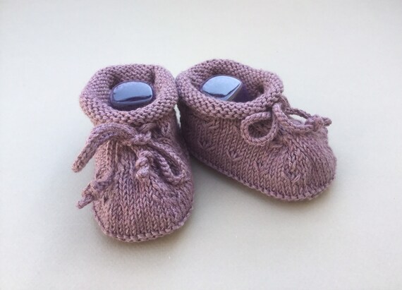 purple baby booties