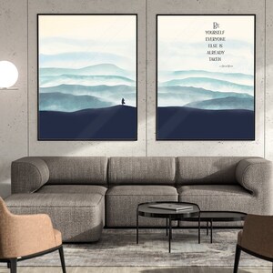 2er Set Oscar Wilde Zitat Kunstdrucke - Inspirational Quote Art Prints - Geburtstagsgeschenk - Geschenk zur Geburt