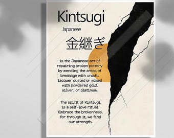 Kintsugi Definition Kunstdruck: Japanische Kultur, Inspirationszitat