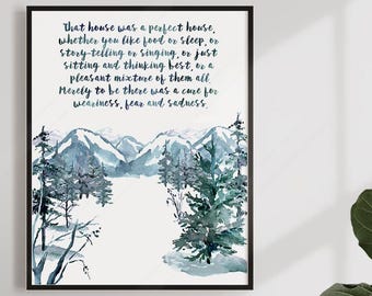 Mountain Landscape Art Print: Inspirational Quote