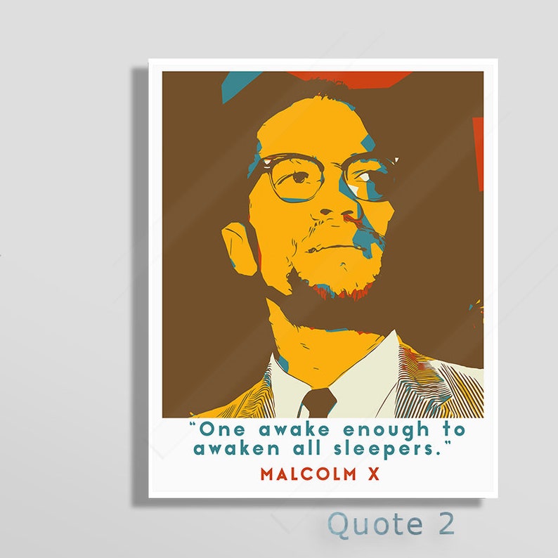 Malcolm X Inspirational Quote Art Print Education Is The Passport To The Future One Awake Enough to Awaken A Man Who Stands For Nothing image 2