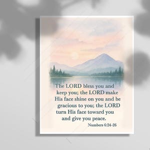 The Lord Bless You and Keep You Numbers 6:24-26 bijbelvers afdrukbare, christelijke muur religieus decor schrift muur bijbelvers nummers 6