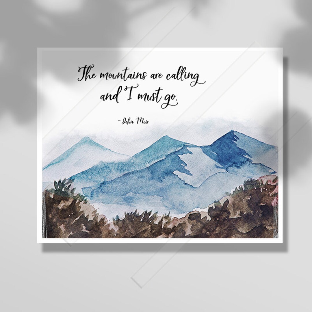 John Muir Quote Print: Watercolor Mountain Art - Etsy