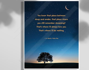 Peter Pan Quote Art Print – Neverland Nursery Decor