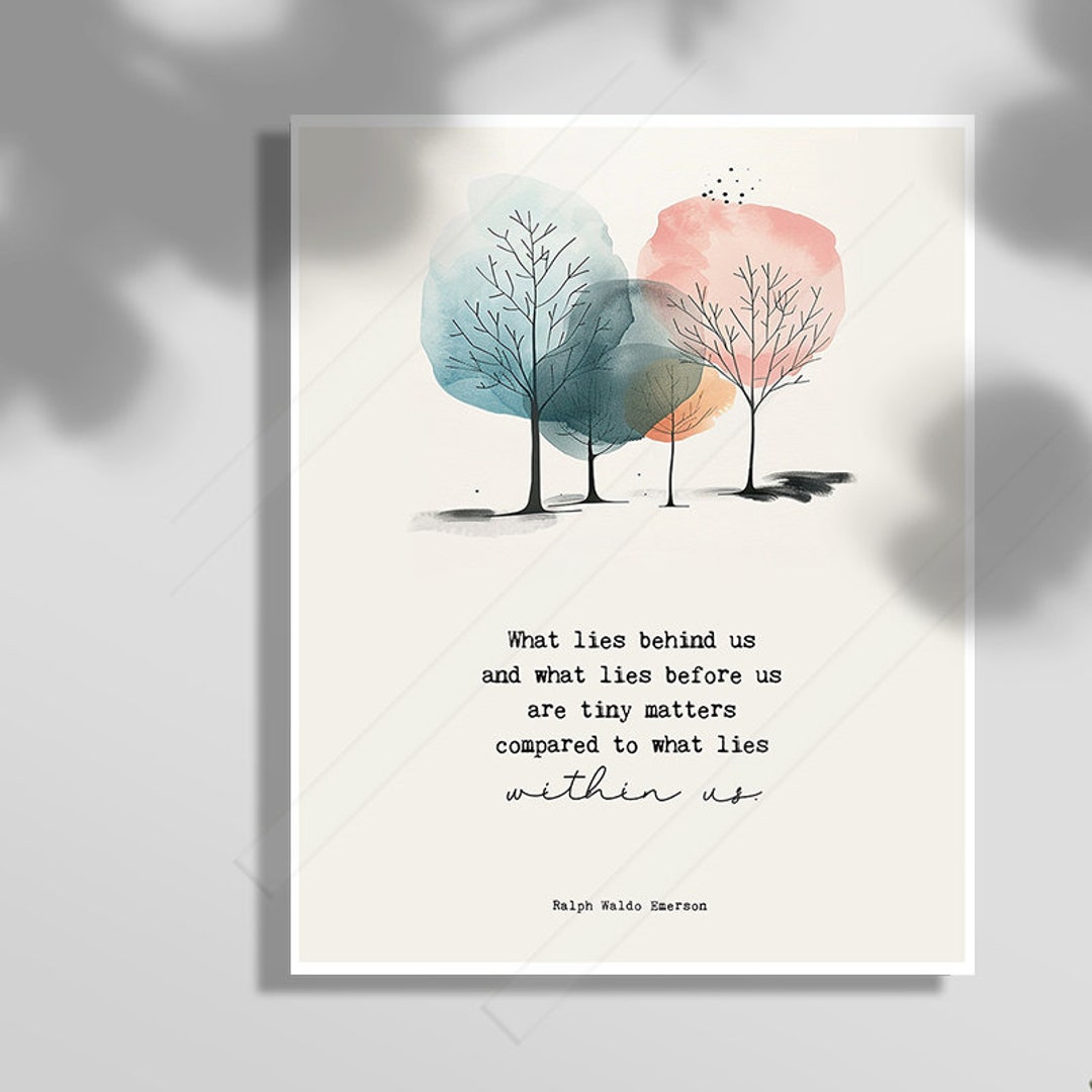 Emerson Quote Print: Inspirational Watercolor Trees Wall Art - Etsy