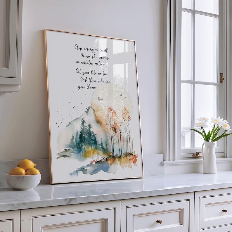 Rumi Quote Wall Art Print Inspiring Motivational Decor Spiritual ...