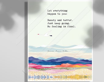 Lámina artística con poema de Rilke - Regalo inspirador de graduación