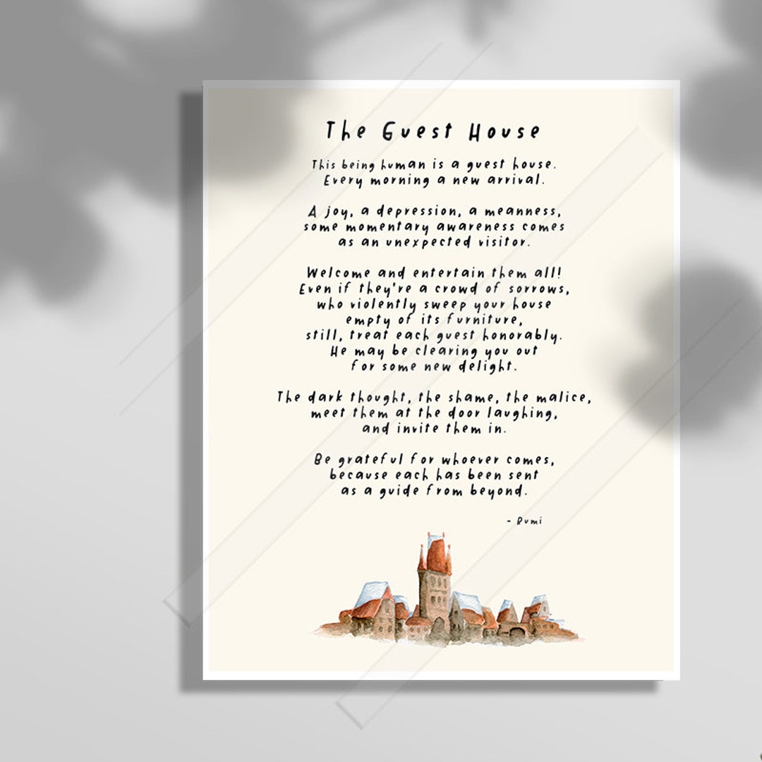 The Guest House Rumi Quote Art Print This Being Human is a Guest House