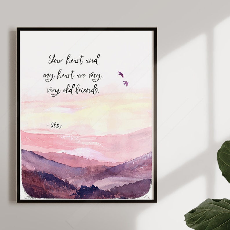 Hafiz Quote Your Heart and My Heart Are Very Very Old - Etsy