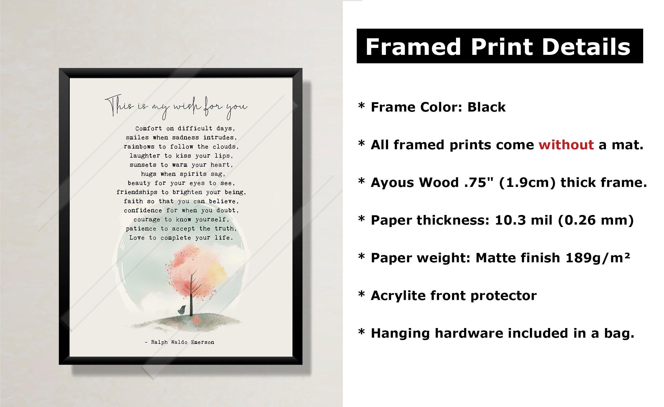 Emerson Poem Art Print: Inspirational Wall Decor - Etsy