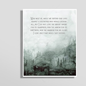 Inspirational Quote Art Print: Watercolor Forest Landscape
