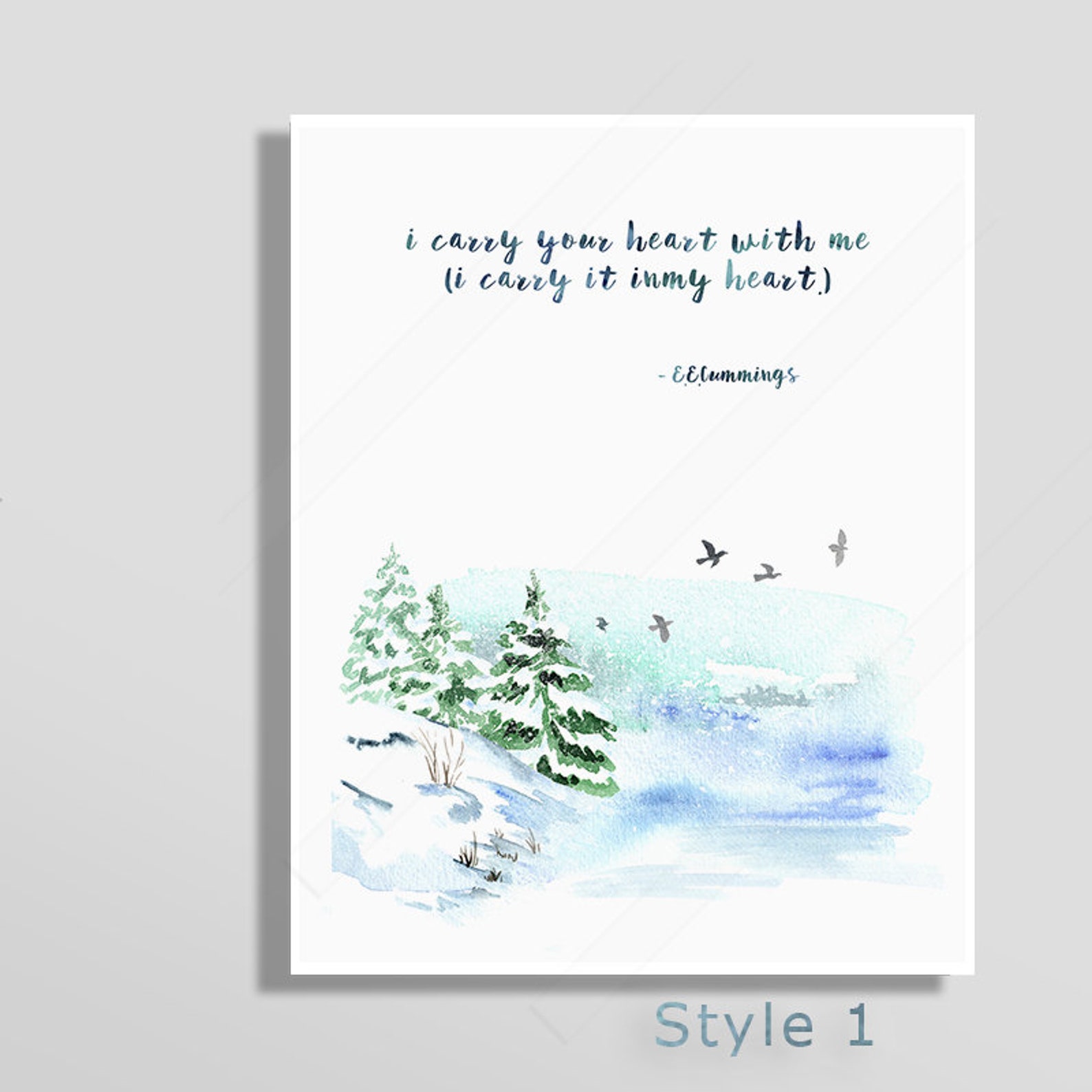 Porto il tuo cuore con me lo porto nel mio cuore E.E. | Etsy