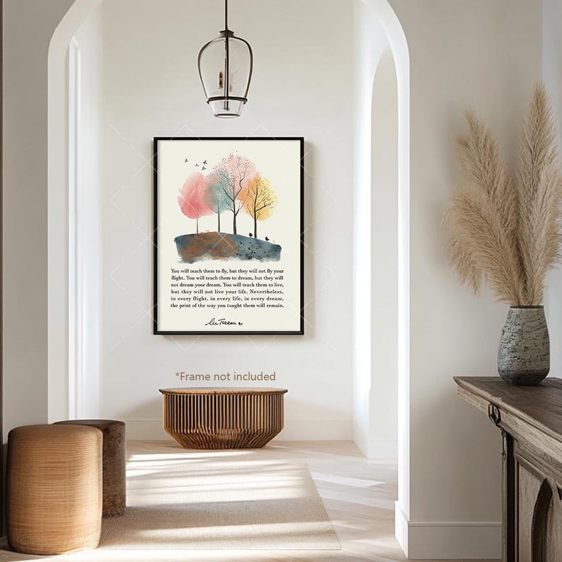 You Will Teach Them to Fly Mother Teresa Inspirational Quote Poster on