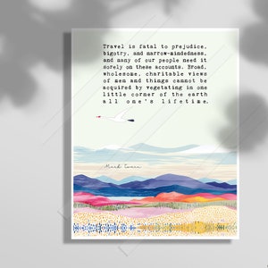 Mark Twain-citatposter: Reseinspiration, inredning i studentrummet