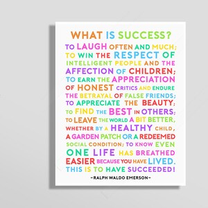 Was ist Erfolg? Zum lachen oft und viel .... Ralph Waldo Erfolg Zitat Gedicht Kunstdruck | Ralph Waldo Emerson Inspirational Zitat #B
