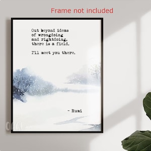 Rumi Quote Watercolor Art Print: Inspirational Poetry