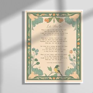 Let Me Go de Christina Rossetti - Un hommage à l'amour et à la mémoire - Options avec ou sans cadre