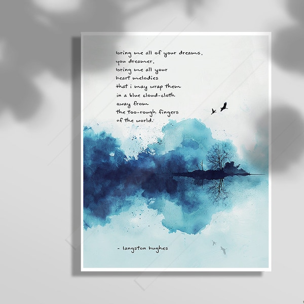 Bring me all of your dreams...- Langston Hughes Love Poem - The Dream Keeper inspired Wal Art - Anniversary Gift - Birthday Gift