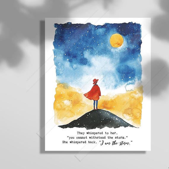 I am the Storm wall art inspirational quote print feminist motivational decor birthday gift