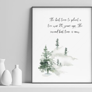 The best time to plant a tree was 20 years ago. The second best time is now - Chinese Proverb - Wisdom Quote - Inspiration Quote Art