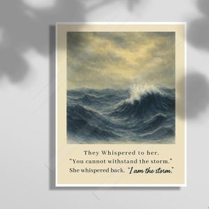 Je suis l'impression d'art mural Storm. - Ils lui ont chuchoté que vous ne pouvez pas résister à la tempête - Déco de bureau - Art féministe - Cadeau d'anniversaire n° 3