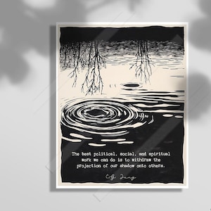 Withdraw the Shadow Projection Quote Art Print - Gift for Psychology Enthusiasts - Personal Growth -Self-improvement Wall Art - Office Decor